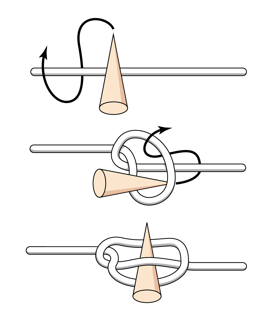 Схема плетения сваечного узла
